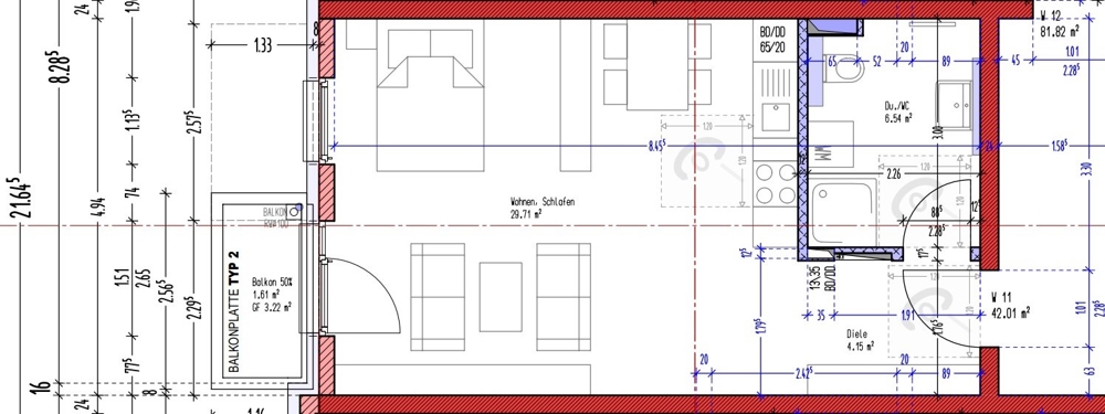 Grundriss WHG 11 Etagenwohnung Aschaffenburg
