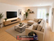 Wohnzimmer (Einrichtung KI-Generiert) Direkt am Schloss und Mainufer - 2-Zimmer Wohnung mit Loggia und Blick auf den Kapuzinerplatz
