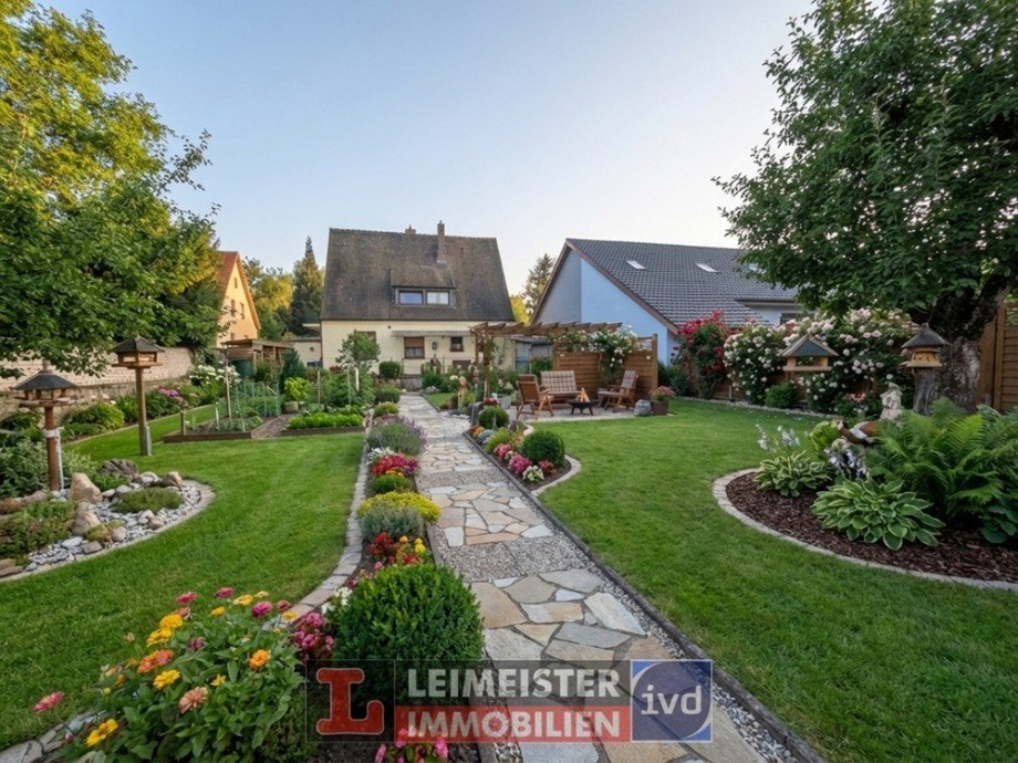 Garten (KI-generiert eingerichtet) Zweifamilienhaus H�sbach