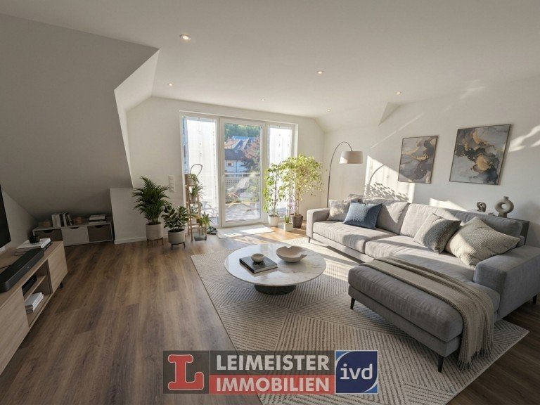 Wohnzimmer Gr�nmorsbach Dachgeschosswohnung Modern wohnen in Haibach - 3 Zimmer, Balkon und Gartennutzung