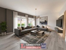 Wohnzimmer EG (Einrichtung KI-Generiert) Neu im Angebot! Tolles Einfamilienhaus, 2 Balkone, Terrasse,  Garage im sch�nen Hofstetten!
