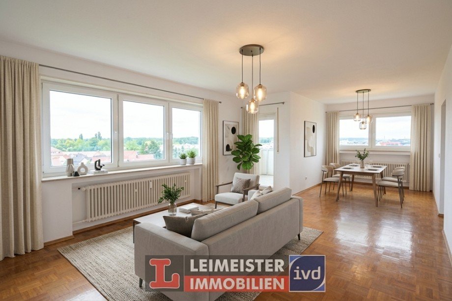 Wohn-/Esszimmer - KI-generiert Etagenwohnung Aschaffenburg / Leider