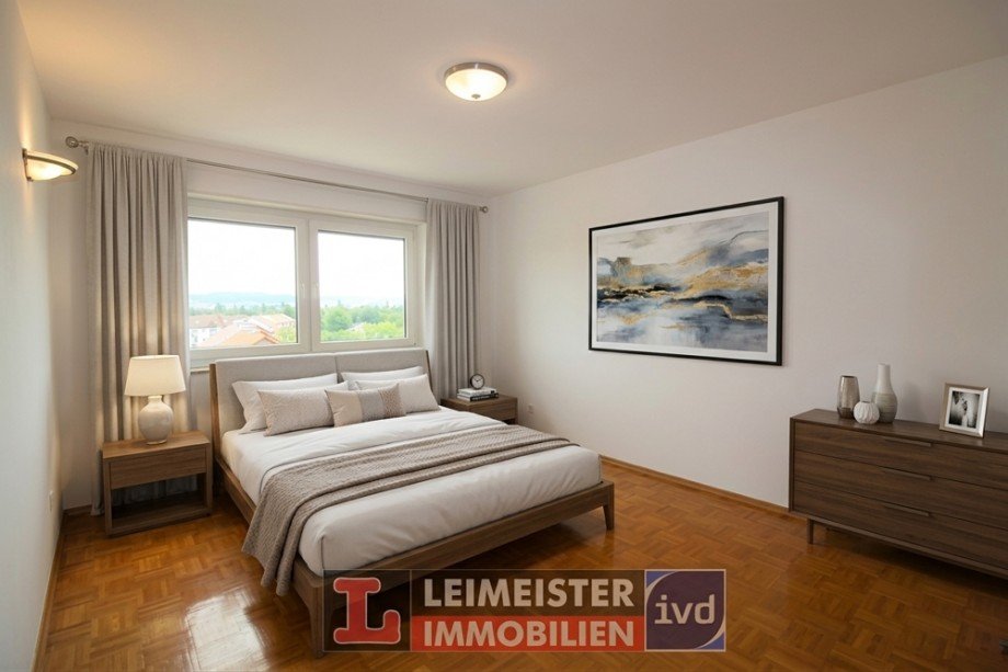 Schlafzimmer 1 - KI-generiert Etagenwohnung Aschaffenburg / Leider